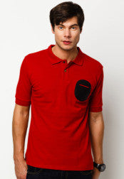 Polo Tee With Faux Leather Patch