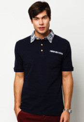 Polo Tee With Print Collar