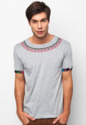 Embroidery Tee With Roll Up Sleeves