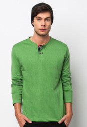 Long Sleeve Tee With Grandad Collar