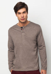 Long Sleeve Tee With Grandad Collar