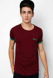 Roll Sleeve Round Neck Tee