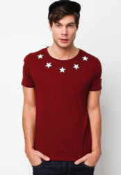 Round Neck Tee With Star Print