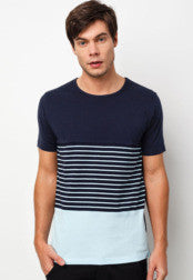 Stripe Tee With Cut&Sew Panels