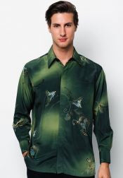 Green Batik Long Sleeve Shirt