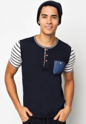 Stripe Panel T-Shirt