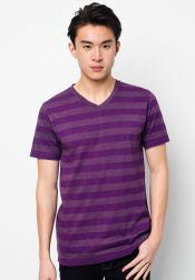 Stripe V Neck Tee