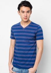 Stripe V Neck Tee