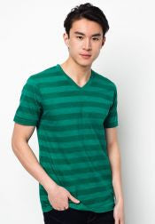 Stripe V Neck Tee