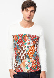 Graphic Half Print Long Sleeve Tee