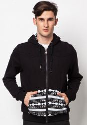 Hoodie With Aztec Print Pocket