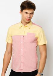 Color Block Short Sleeves Shirt