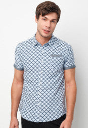 Geo Print Short Sleeves Shirt