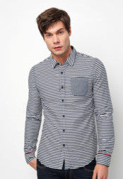 Stripe Print Long Sleeves Shirt