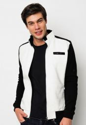 Leatherette Panel Jacket