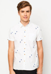 Contrast Button Short Sleeves Shirt