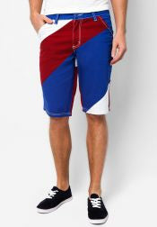 Knife Cut Color Blocking Shorts