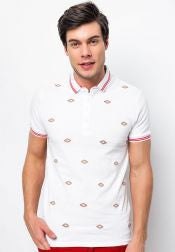 Embroidered Stripe Polo Tee