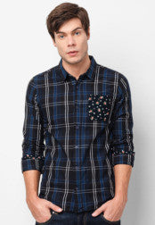 Check Prints Long Sleeves Shirt