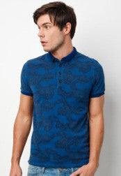 Paisley Print Polo Tee