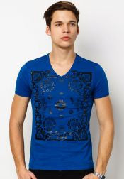 Paisley V Neck T-Shirt