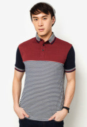 Polo Shirt With Stripe Panel