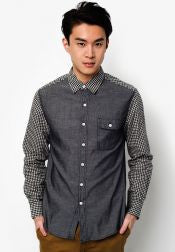 Long Sleeve Shirt With Contrast Check Sleeves