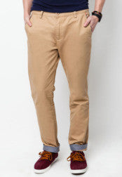 Long Chino With Chambray Cuff