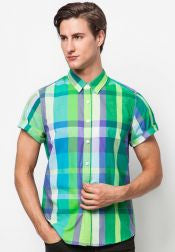 Short Sleeve Shirt With Check Print