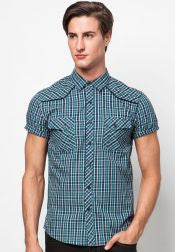 Short Sleeve Shirt With Checks Print