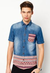 Aztec Print Short Sleeves Shirt