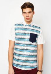 Contrast Pocket Short Sleeves Shirt