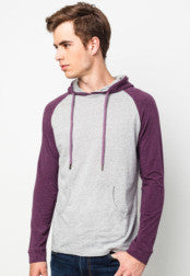 Contrast Long Sleeves Hoodie Tee