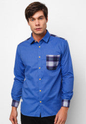 Contrast Pocket Long Sleeve Shirt