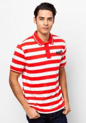 Stripe Print Polo Tee