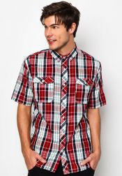 Short Sleeves Checkered Shirt