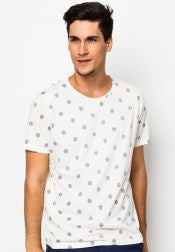 Dot Short Sleeve Round Neck T-Shirt